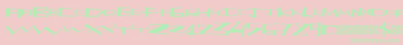 フォントKitehigh – ピンクの背景に緑の文字