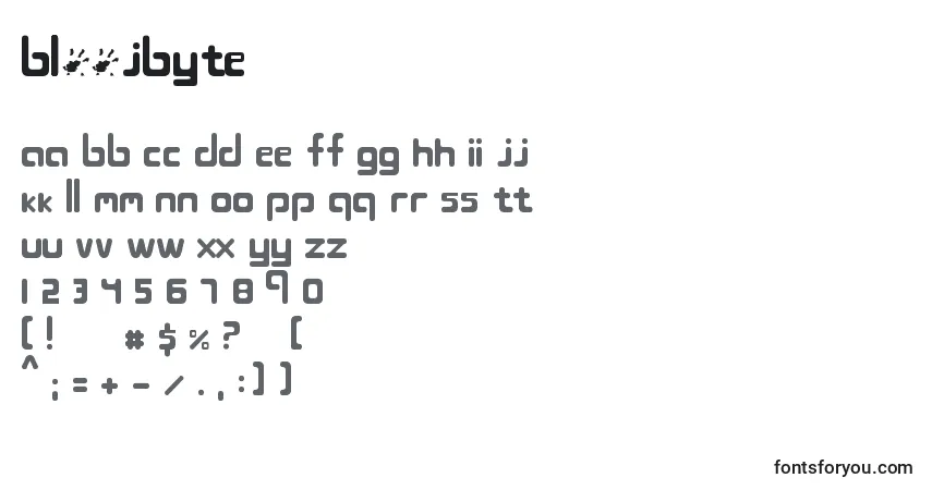 Schriftart BlС†jbyte – Alphabet, Zahlen, spezielle Symbole