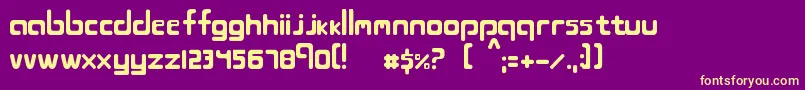 BlС†jbyte Font – Yellow Fonts on Purple Background