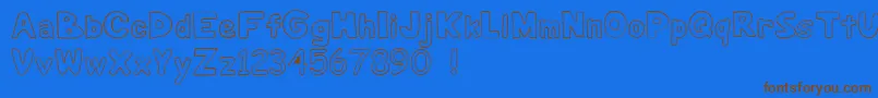 JungleJunk-Schriftart – Braune Schriften auf blauem Hintergrund