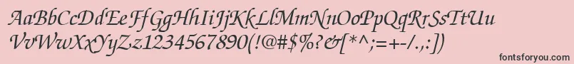 ItcZapfChanceryLtMediumItalic Font – Black Fonts on Pink Background