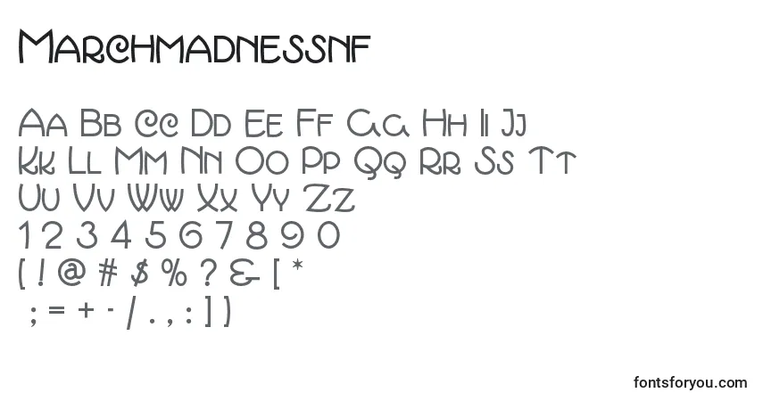 Шрифт Marchmadnessnf (69503) – алфавит, цифры, специальные символы