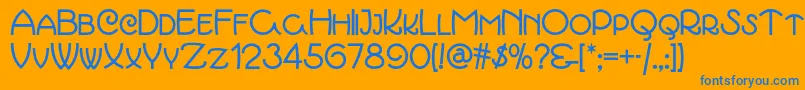 Marchmadnessnf Font – Blue Fonts on Orange Background