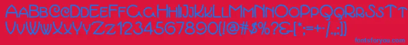 Marchmadnessnf Font – Blue Fonts on Red Background