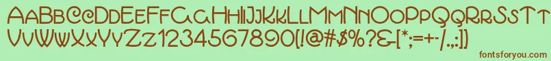 Marchmadnessnf Font – Brown Fonts on Green Background