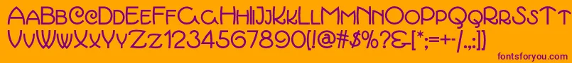 Marchmadnessnf Font – Purple Fonts on Orange Background