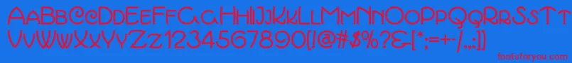 Marchmadnessnf Font – Red Fonts on Blue Background