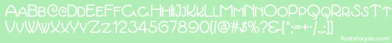 Marchmadnessnf Font – White Fonts on Green Background
