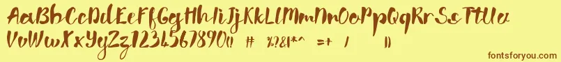 Wish Font – Brown Fonts on Yellow Background