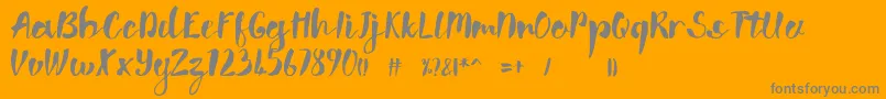 Wish-Schriftart – Graue Schriften auf orangefarbenem Hintergrund