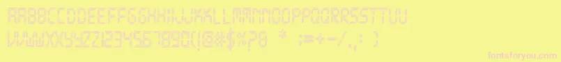 NewWatch Font – Pink Fonts on Yellow Background
