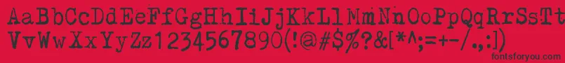 Kirjainkone Font – Black Fonts on Red Background