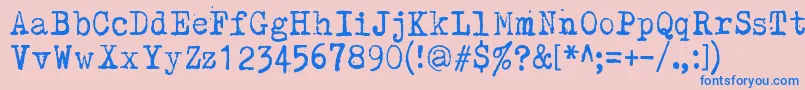 Kirjainkone Font – Blue Fonts on Pink Background