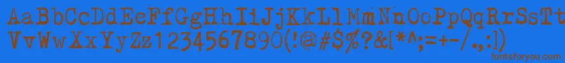 Шрифт Kirjainkone – коричневые шрифты на синем фоне