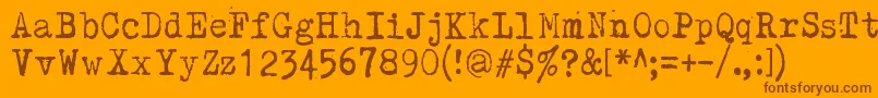 More about Kirjainkone Font Kirjainkone Font – Brown Fonts on Orange Background