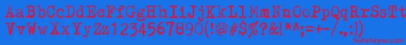 Kirjainkone Font – Red Fonts on Blue Background