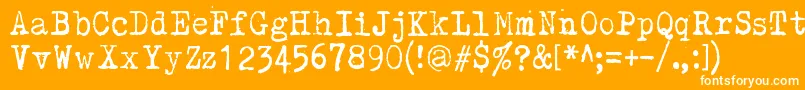 Kirjainkone Font – White Fonts on Orange Background