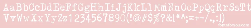 Kirjainkone-fontti – valkoiset fontit vaaleanpunaisella taustalla