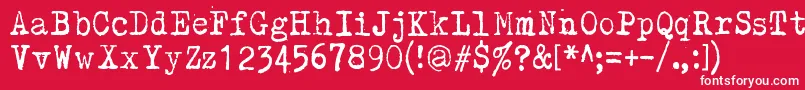 フォントKirjainkone – 赤い背景に白い文字