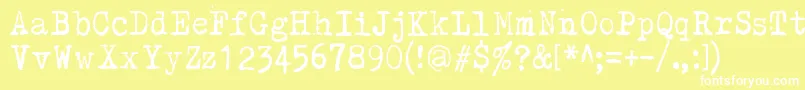 Kirjainkone Font – White Fonts on Yellow Background