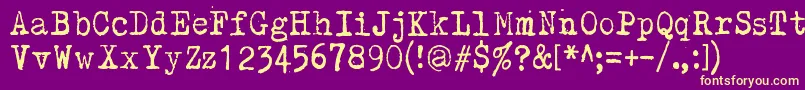 Kirjainkone Font – Yellow Fonts on Purple Background