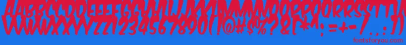 KomikaBoogie Font – Red Fonts on Blue Background