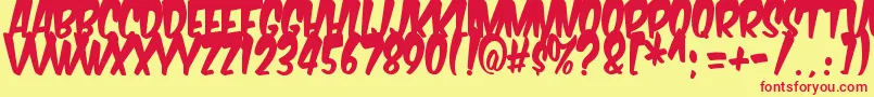 KomikaBoogie Font – Red Fonts on Yellow Background