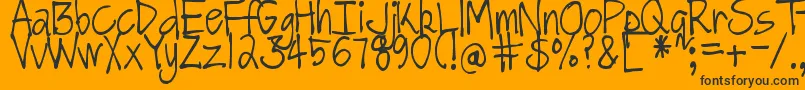 DjbGotNoTimeForThat Font – Black Fonts on Orange Background