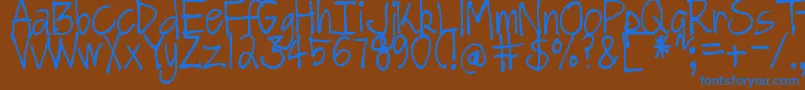 DjbGotNoTimeForThat Font – Blue Fonts on Brown Background