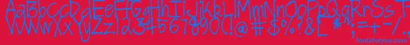 Police DjbGotNoTimeForThat – polices bleues sur fond rouge