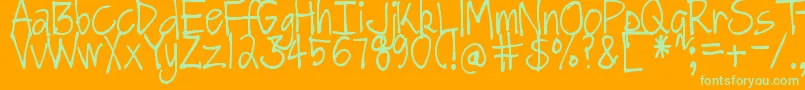 DjbGotNoTimeForThat Font – Green Fonts on Orange Background
