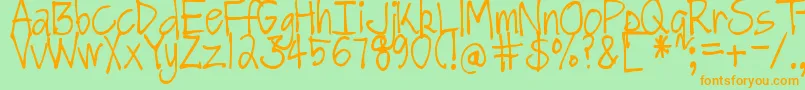 DjbGotNoTimeForThat Font – Orange Fonts on Green Background