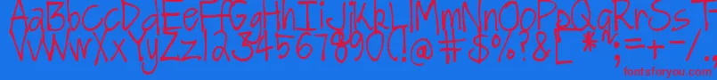 DjbGotNoTimeForThat Font – Red Fonts on Blue Background