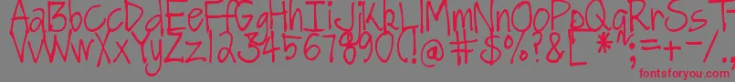 DjbGotNoTimeForThat Font – Red Fonts on Gray Background