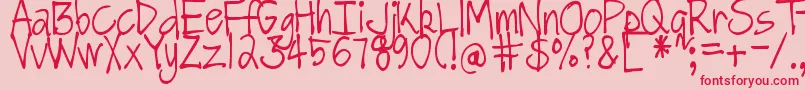 DjbGotNoTimeForThat Font – Red Fonts on Pink Background