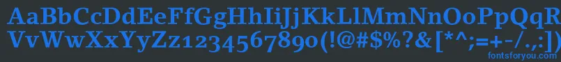 LinoletterBoldOldstyleFigures Font – Blue Fonts on Black Background