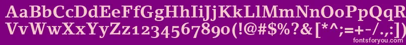 LinoletterBoldOldstyleFigures Font – Pink Fonts on Purple Background