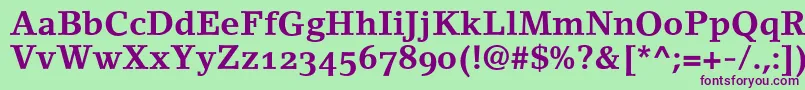 LinoletterBoldOldstyleFigures Font – Purple Fonts on Green Background