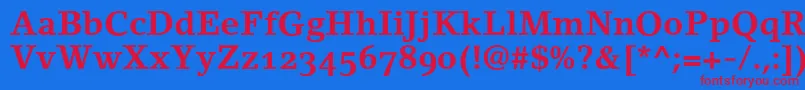 LinoletterBoldOldstyleFigures Font – Red Fonts on Blue Background