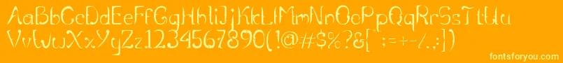 RentjongatjehRegular5 Font – Yellow Fonts on Orange Background