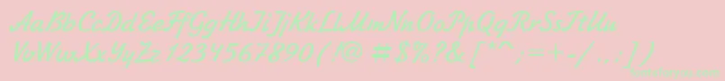 ZhkC Font – Green Fonts on Pink Background