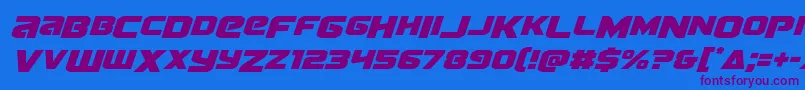 Terrandropital Font – Purple Fonts on Blue Background