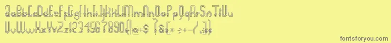 Connexion-Schriftart – Graue Schriften auf gelbem Hintergrund