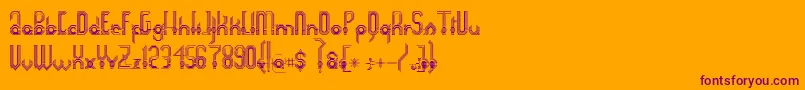 Fonte Connexion – fontes roxas em um fundo laranja