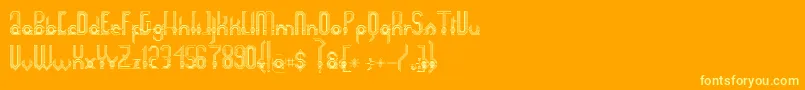 Connexion-Schriftart – Gelbe Schriften auf orangefarbenem Hintergrund
