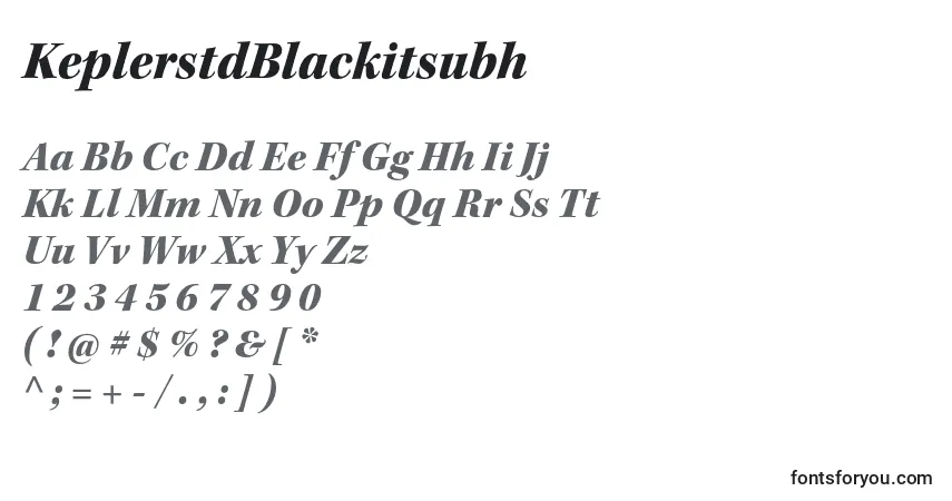 Шрифт KeplerstdBlackitsubh – алфавит, цифры, специальные символы