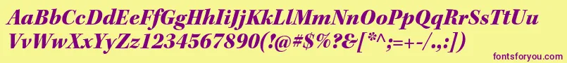 KeplerstdBlackitsubh Font – Purple Fonts on Yellow Background