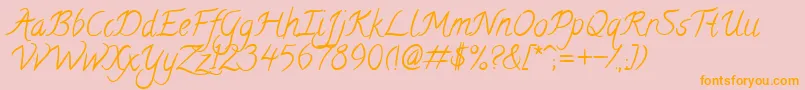 Calligraffiti Font – Orange Fonts on Pink Background