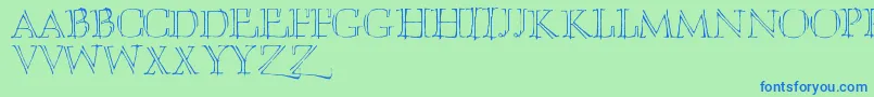 Czcionka Umberette – niebieskie czcionki na zielonym tle