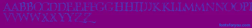 Umberette-Schriftart – Blaue Schriften auf violettem Hintergrund